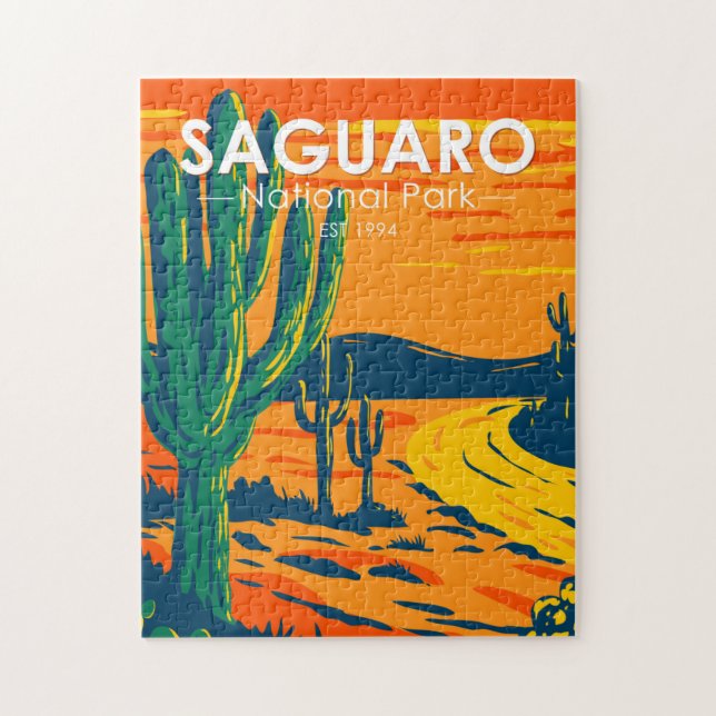 Puzzle Parc national du Saguaro Arizona Vintage  (Vertical)