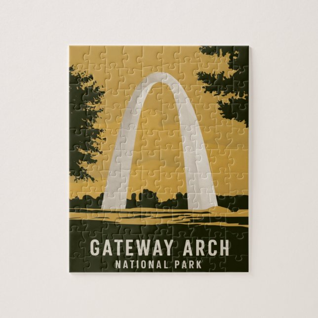 Puzzle Parc national Gateway Arch Art de voyage rétro (Vertical)
