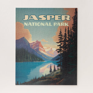 Puzzle Parc national Jasper Alberta Canada Rockies Retro