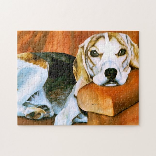 Puzzle paresseux doux de beagle (Horizontal)