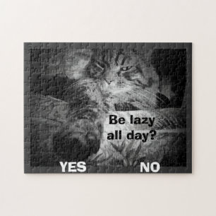 Puzzle paresseux toute la journée ? Le chat choisit oui !