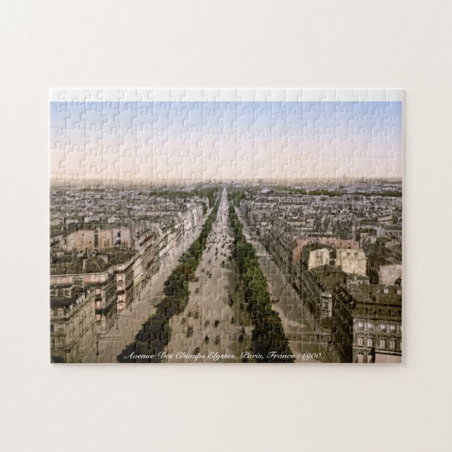Puzzle Paris Avenue Des Champs Elysses, France c1900 (Horizontal)