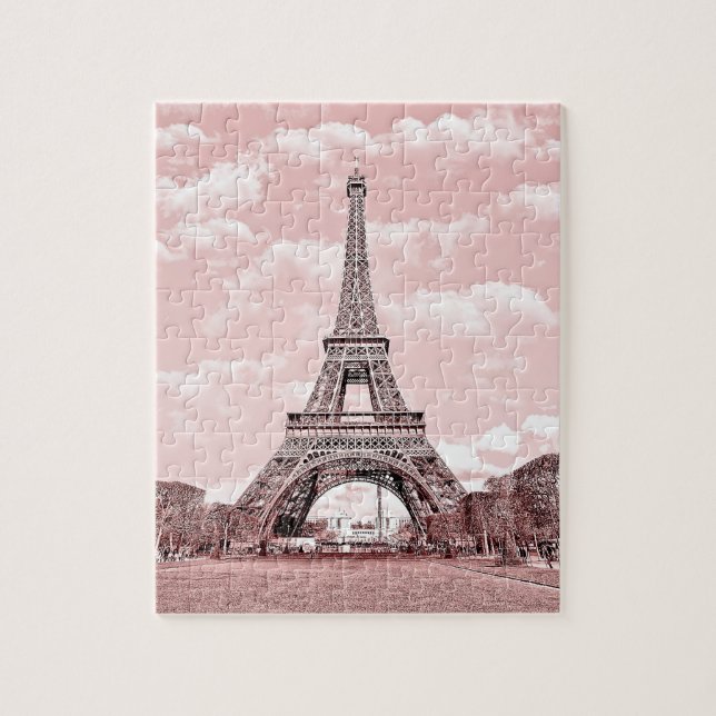 Puzzle Paris dans Tour Eiffel rose (Vertical)