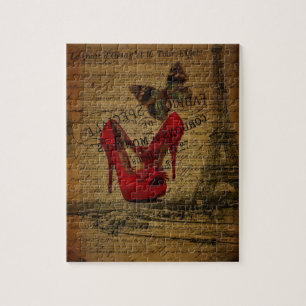 Puzzle Paris eiffel tower fashionista red stilettos