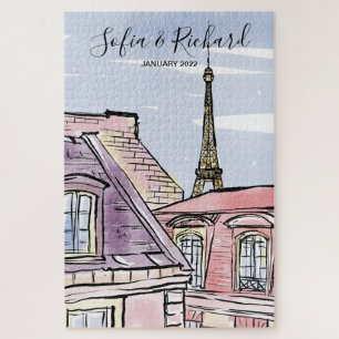 Puzzle Paris Fiançailles, cadeau d'anniversaire