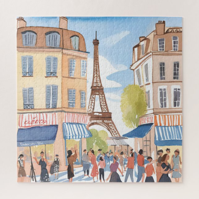 Puzzle Paris France Tour Eiffel | Aquarelle Européenne (Vertical)