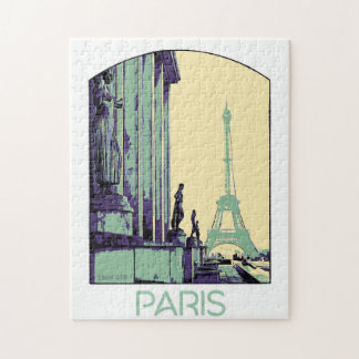 Puzzle Paris France, tour Eiffel illustration originale