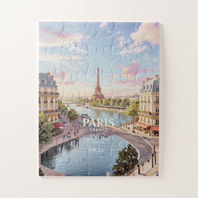 Puzzle Paris France Voyage Vintage  (Vertical)