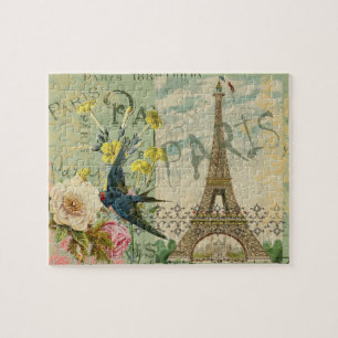 Puzzle Paris France Voyage Vintage Art Antique Peinture