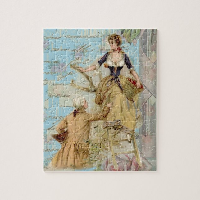 Puzzle Paris romantique Amateurs Shabbychic bleu (Vertical)