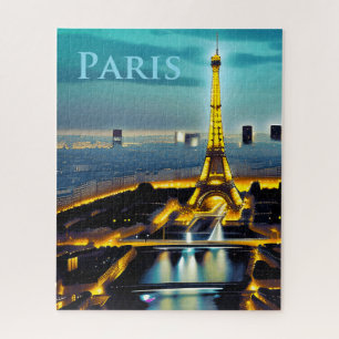 Puzzle Paris sous un ciel bleu turquoise