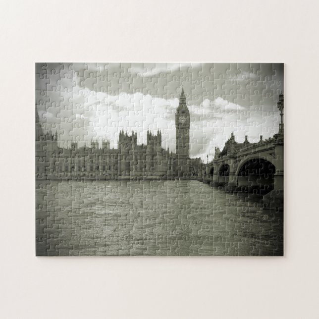 Puzzle Parlement Big Ben en noir et blanc 11x14 - 252 pc (Horizontal)