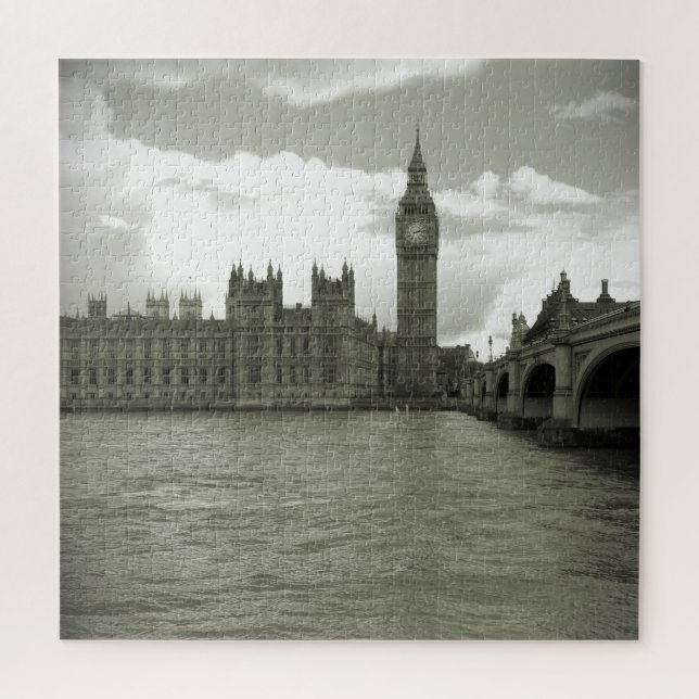 Puzzle Parlement Big Ben en noir et blanc 20x20 - 676 pc (Vertical)