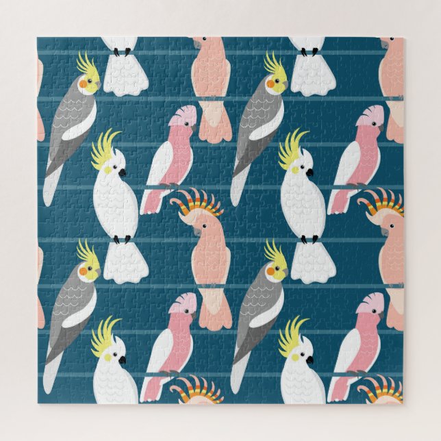 Puzzle Parrots de dessin : Motif mignon (Vertical)