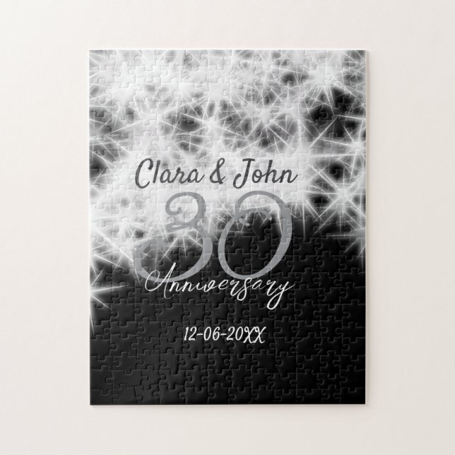Puzzle Parties scintillant d'anniversaire du 30e mariage  (Vertical)