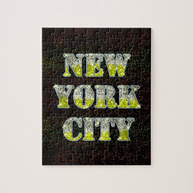 Puzzle Parties scintillant d'or Silver de New York (Vertical)