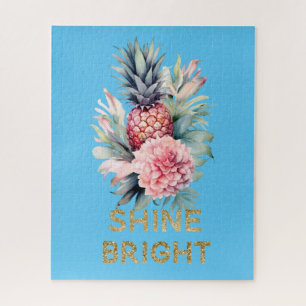 Puzzle Parties scintillant d'or tropical ananas brillant