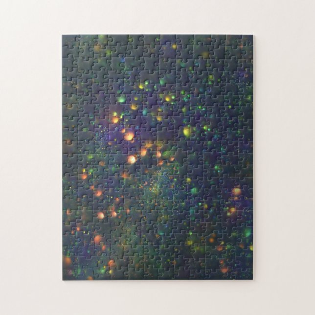 Puzzle Parties scintillant galactique bleu vert Peacock (Vertical)
