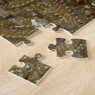 Puzzle Parties scintillant or et perles