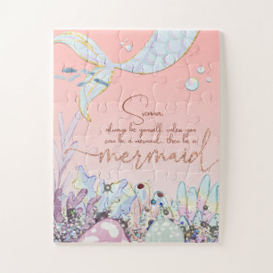 Puzzle Parties scintillant Pastel personnalisée "Be a Mer