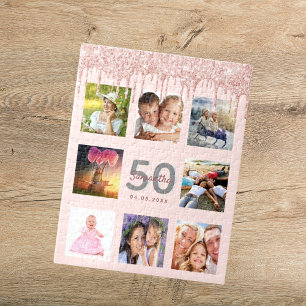 Puzzle parties scintillant photo 50e anniversaire gouttes