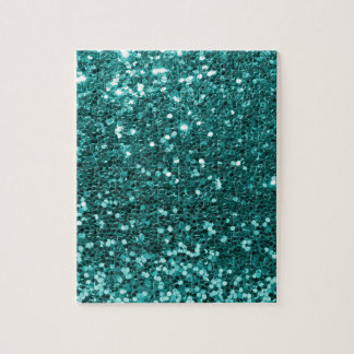 Puzzle Parties scintillant Turquoise chic Faux