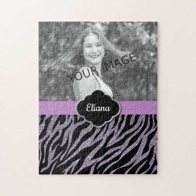 Puzzle Parties scintillant violette Glamour Customisé Pho (Vertical)