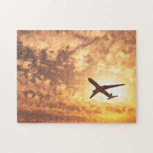 Puzzle Partir dans un avion à réaction Avion Ciel Coucher