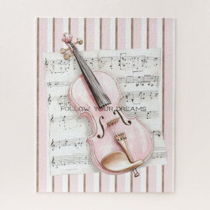 Puzzle Partition de Violon Rose