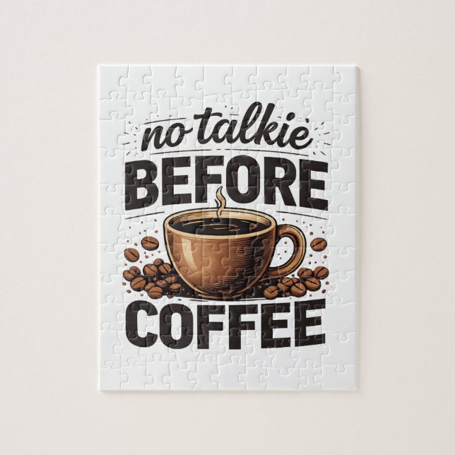 Puzzle Pas de Parole Avant le Café – Amateur de Café Rétr (Vertical)