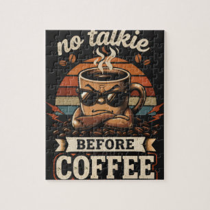 Puzzle Pas de Parole Avant le Café – Citation Drôle pour 