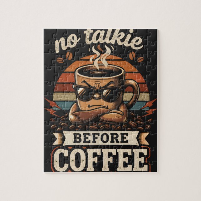 Puzzle Pas de Parole Avant le Café – Citation Drôle pour  (Vertical)