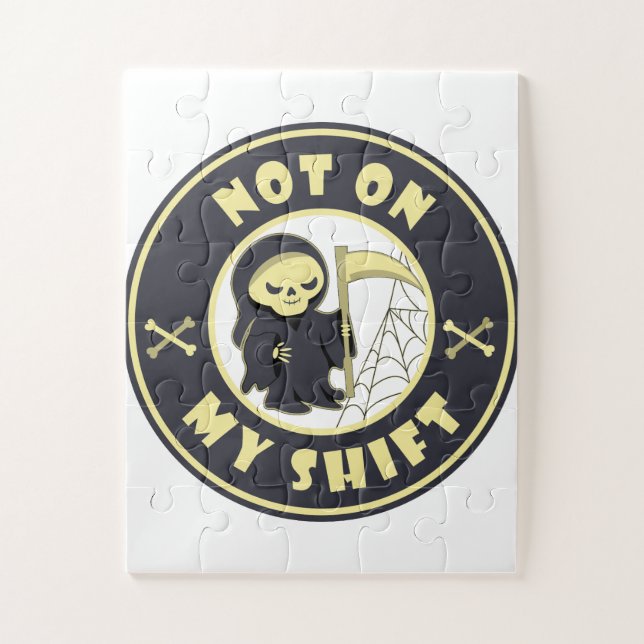 Puzzle Pas sur mon poste Grim Reaper Citation d'Halloween (Vertical)