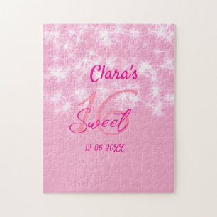 Puzzle Pastel bébé rose doux 16 anniversaire ajouter nom