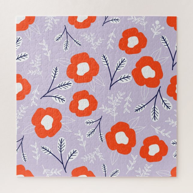 Puzzle Pastel Botanique Rose : Motif Floral (Vertical)