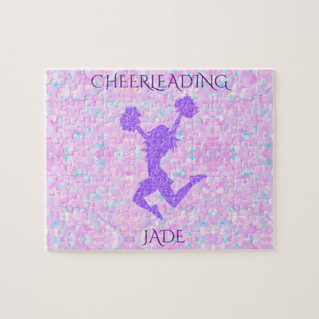 Puzzle pastel Cheerleader avec nom personnalisé (Horizontal)