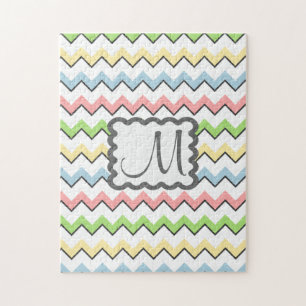 Puzzle Pastel Chevron avec Monogram de Shirley Taylor