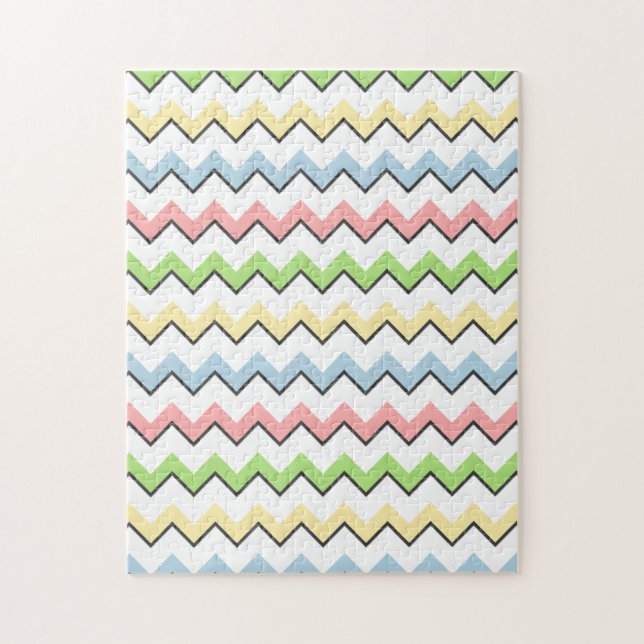 Puzzle Pastel Chevron-Drop Shadow par Shirley Taylor (Vertical)