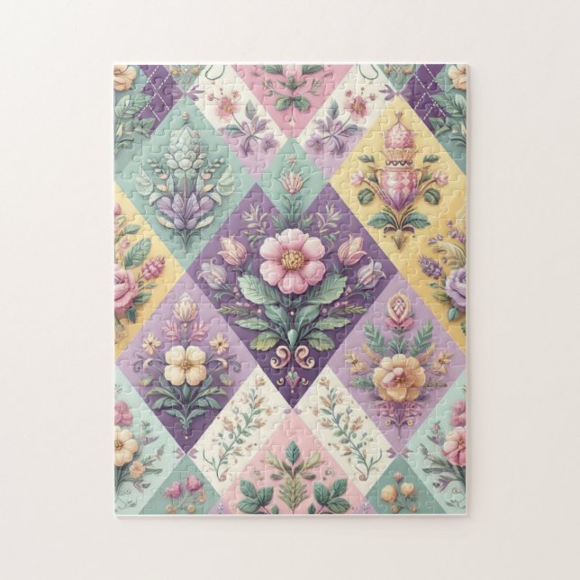 Puzzle Pastel coloré Jacquard Pâques/Printemps (Vertical)