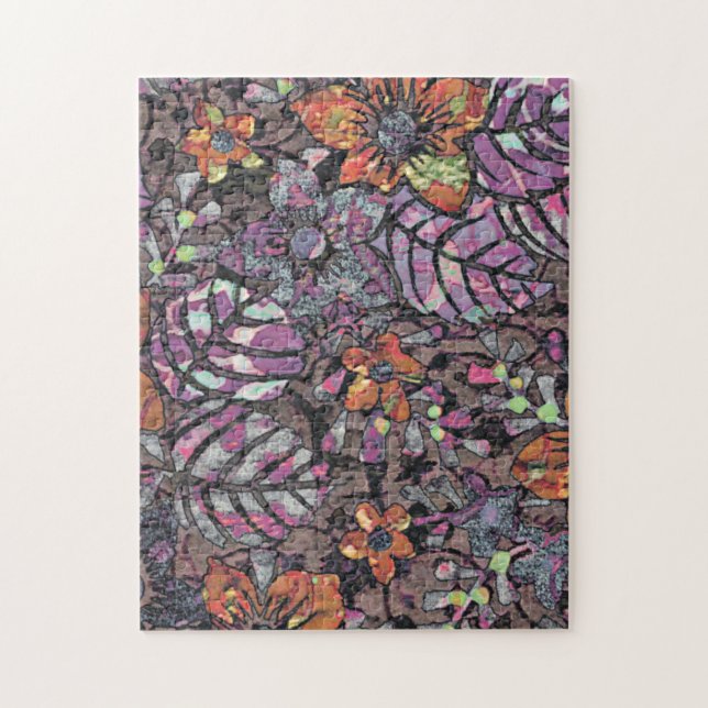 Puzzle Pastel Colours floral pattern romantic digital art (Vertical)
