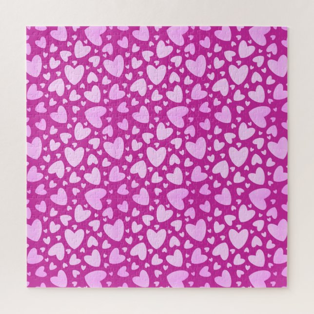 Puzzle Pastel Girly Love Hearts | Rose chaud impossible (Vertical)