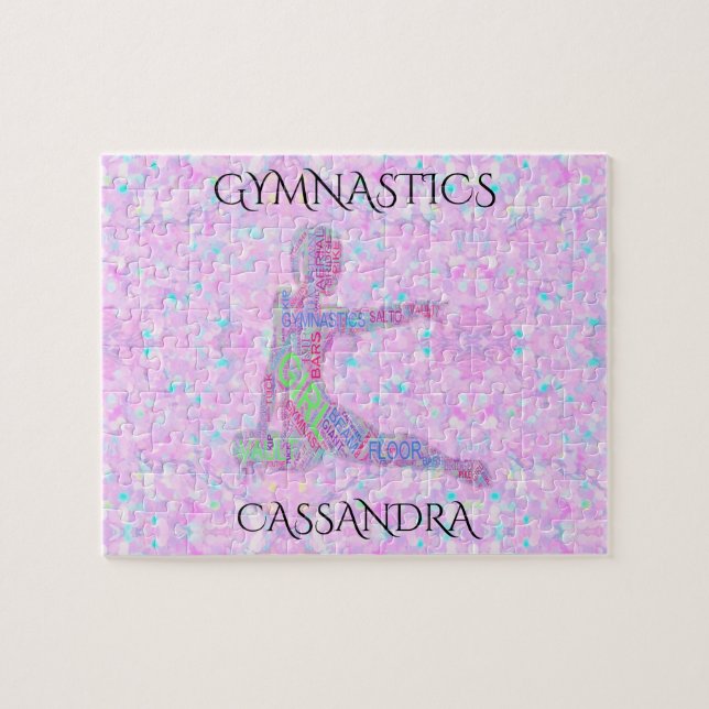 Puzzle pastel GYMNASTICS avec nom personnalisé (Horizontal)