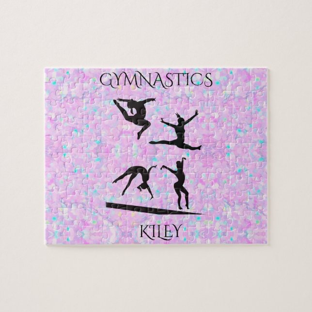 Puzzle pastel GYMNASTICS avec nom personnalisé (Horizontal)