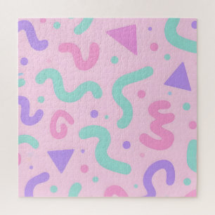 Puzzle Pastel Memphis Gribouillis Géométrique Ludique Rét