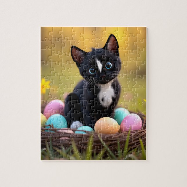 Puzzle Pastel Paws & Whiskers : Panier de Pâques de Felin (Vertical)