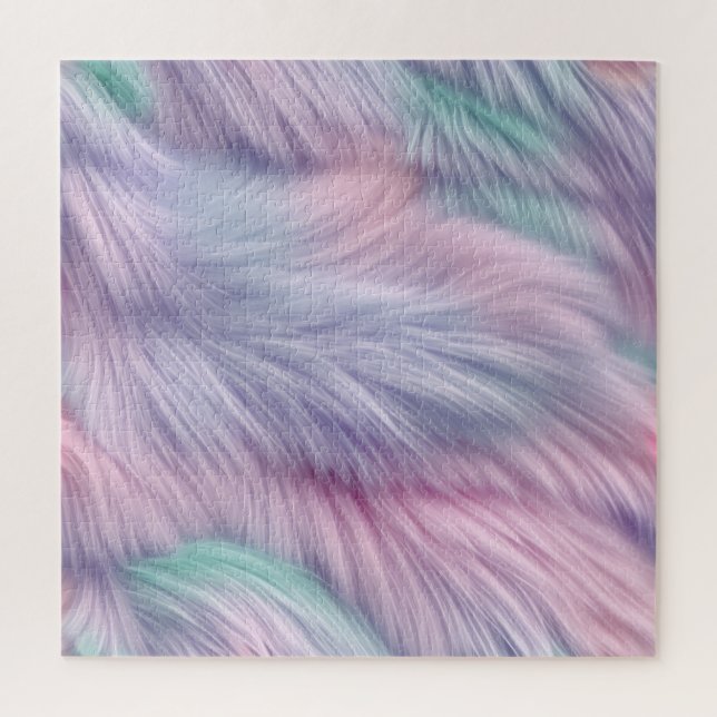 Puzzle Pastel Rainbow Fur (Vertical)