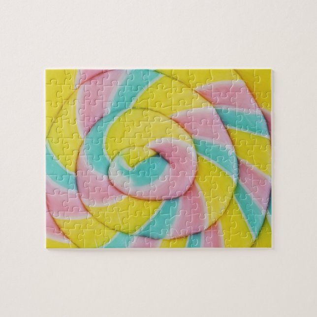 Puzzle Pastel Rainbow Spiral Candy Photo (Horizontal)