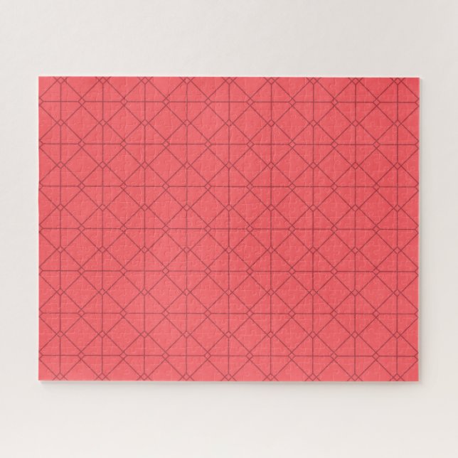 Puzzle Pastel red, cool, trendy, decorative illustration (Horizontal)