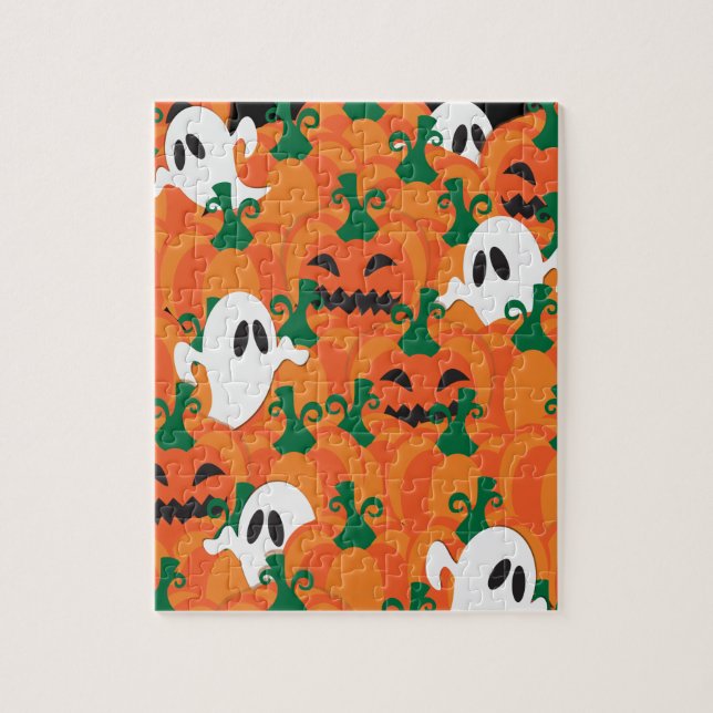 Puzzle Patch Citrouille Haunted Halloween Ghosts (Vertical)