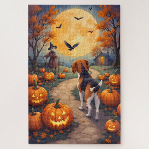 Puzzle Patch de citrouilles hanté de Beagle Art Halloween